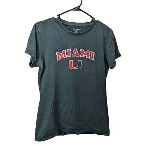Champion Miami U Green Shirt Womens Large